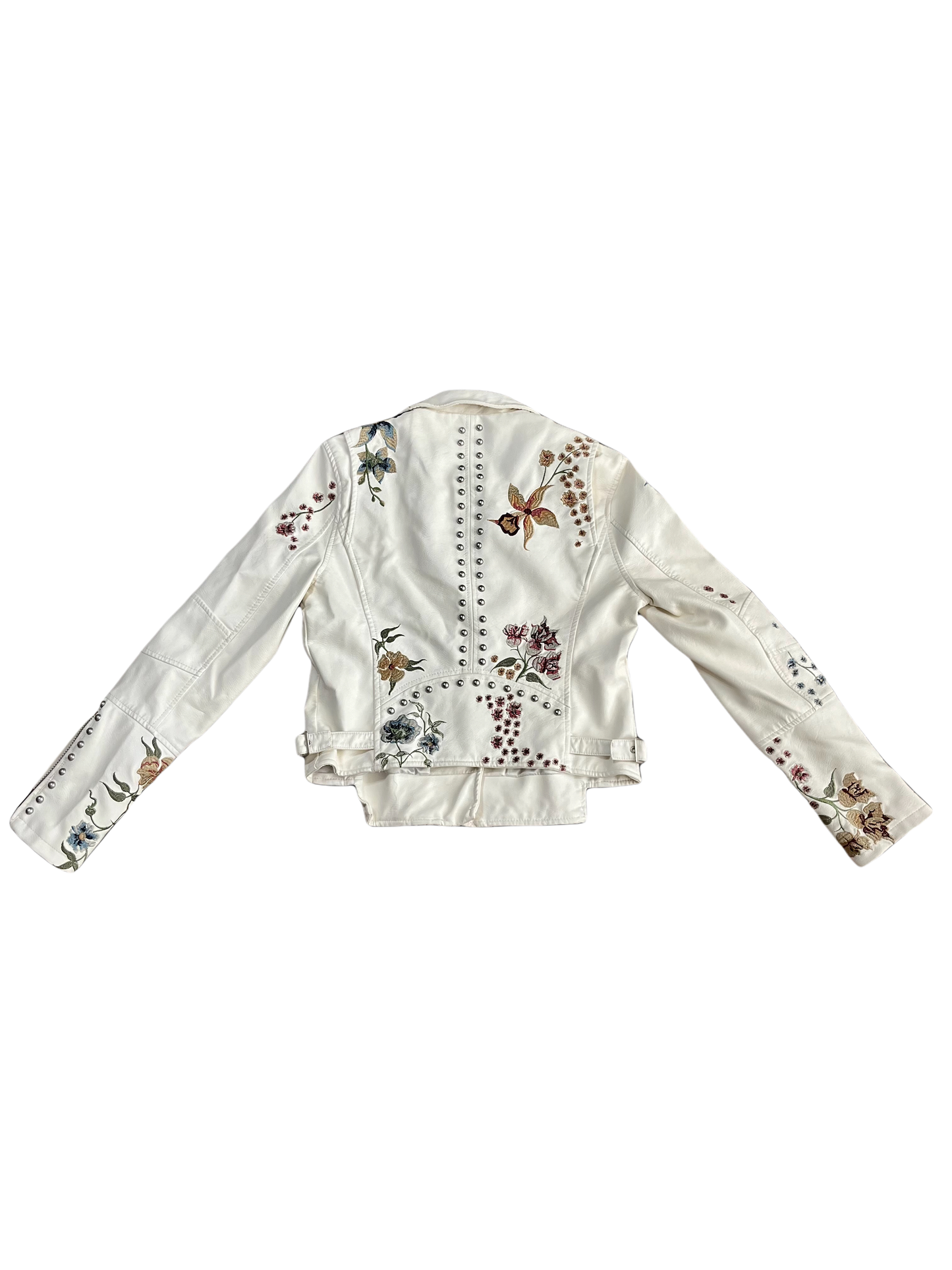 BlankNYC Leather Embroidered Moto Jacket