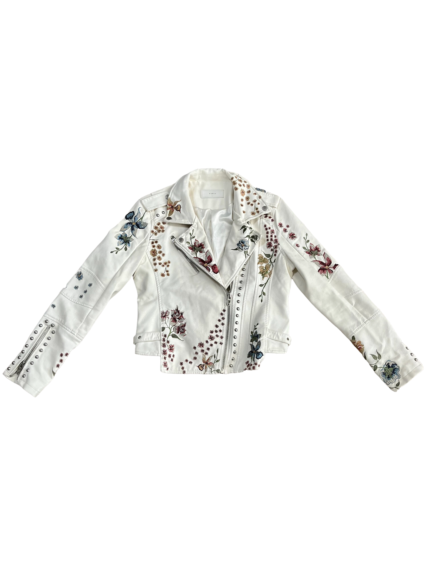 BlankNYC Leather Embroidered Moto Jacket