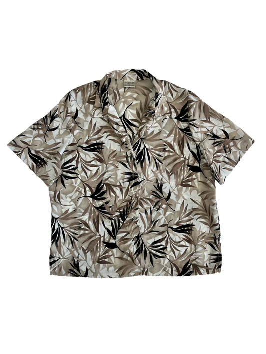 Brown Palms Button Down