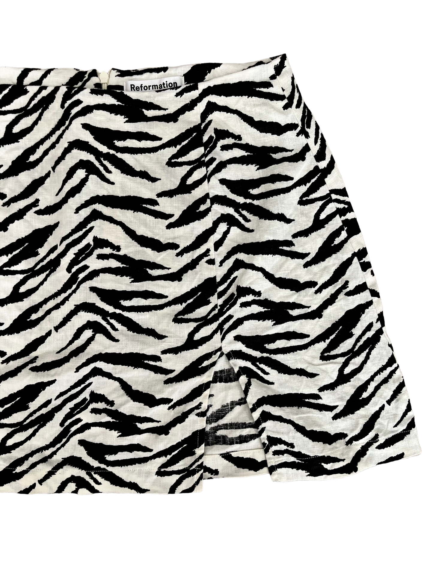 Reformation Zebra Mini Skirt